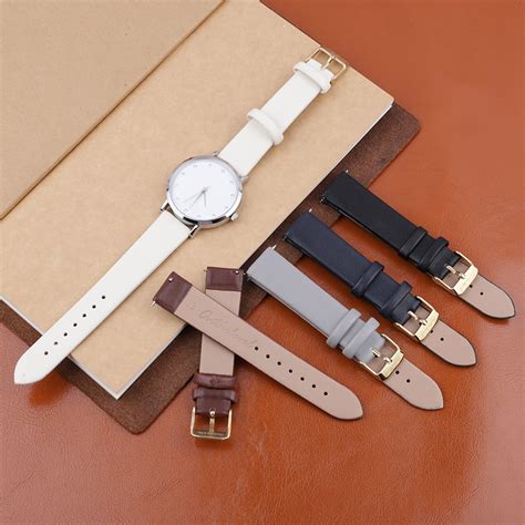 fake leather watch band|Faux Leather Wristwatch Bands 16 mm Band Width.